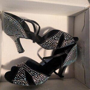 Black and bling stylish dancing shoes